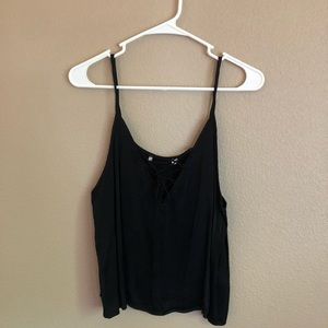 Black Satin Tank Top